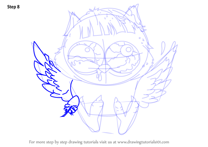 Step by Step How to Draw Foul Owl from The Ugglys Pet Shop