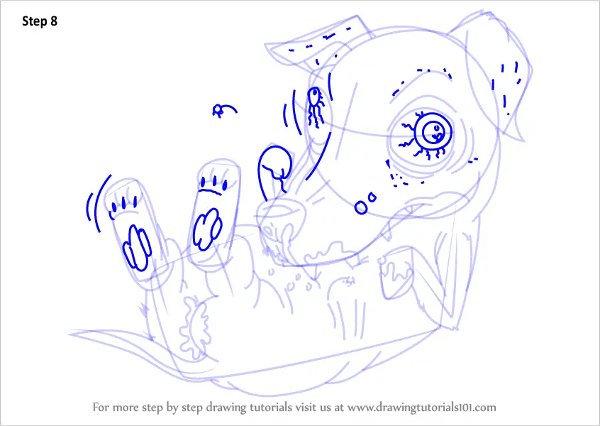 Step by Step How to Draw Gruesome Grey Hound from The Ugglys Pet Shop