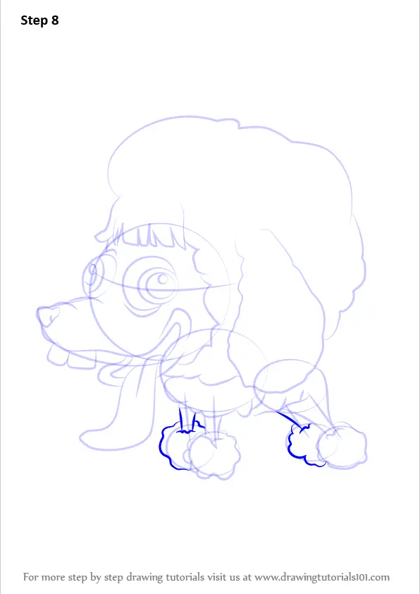 Step by Step How to Draw Poo Poodle from The Ugglys Pet Shop