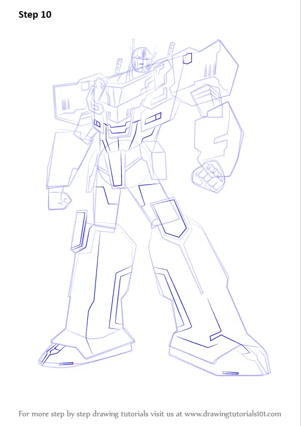 Learn How To Draw Optimus Prime From Transformers Transformers Step By Step Drawing Tutorials 