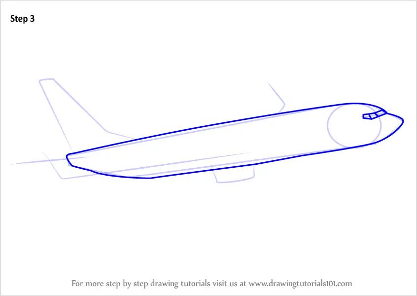 Learn How to Draw a Boeing 737 (Airplanes) Step by Step : Drawing Tutorials