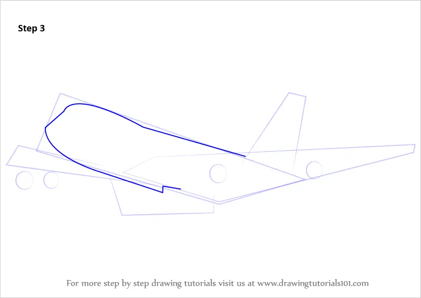 Learn How to Draw a Boeing 747 (Airplanes) Step by Step : Drawing Tutorials