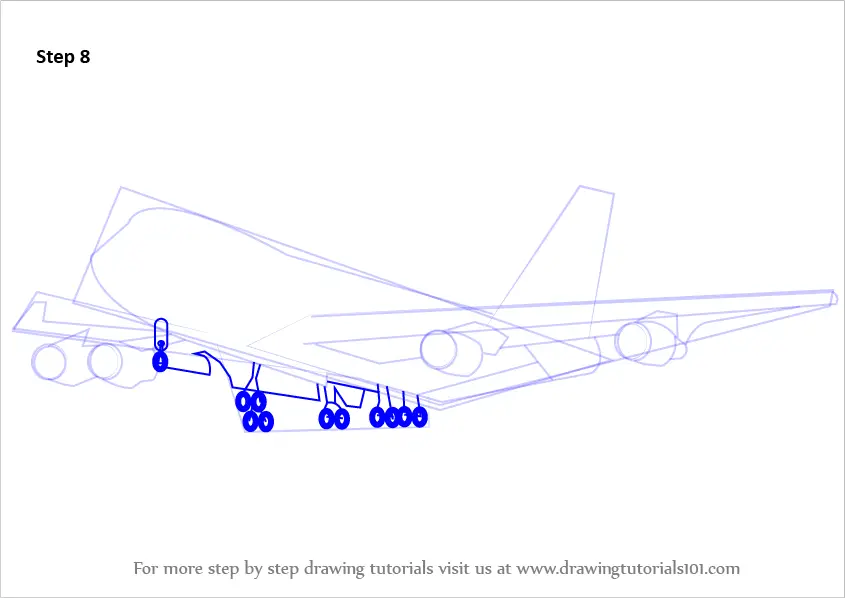 Step by Step How to Draw a Boeing 747