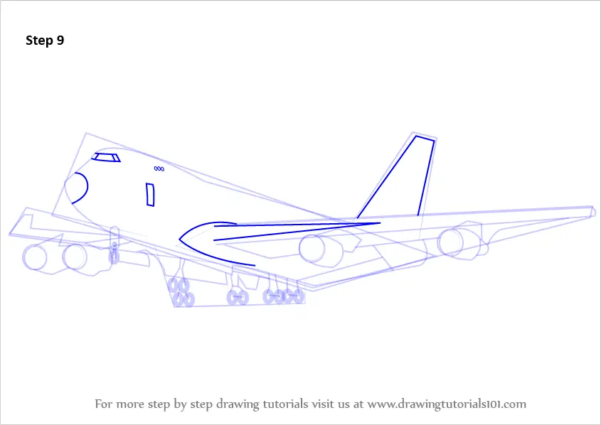 Learn How to Draw a Boeing 747 (Airplanes) Step by Step Drawing Tutorials