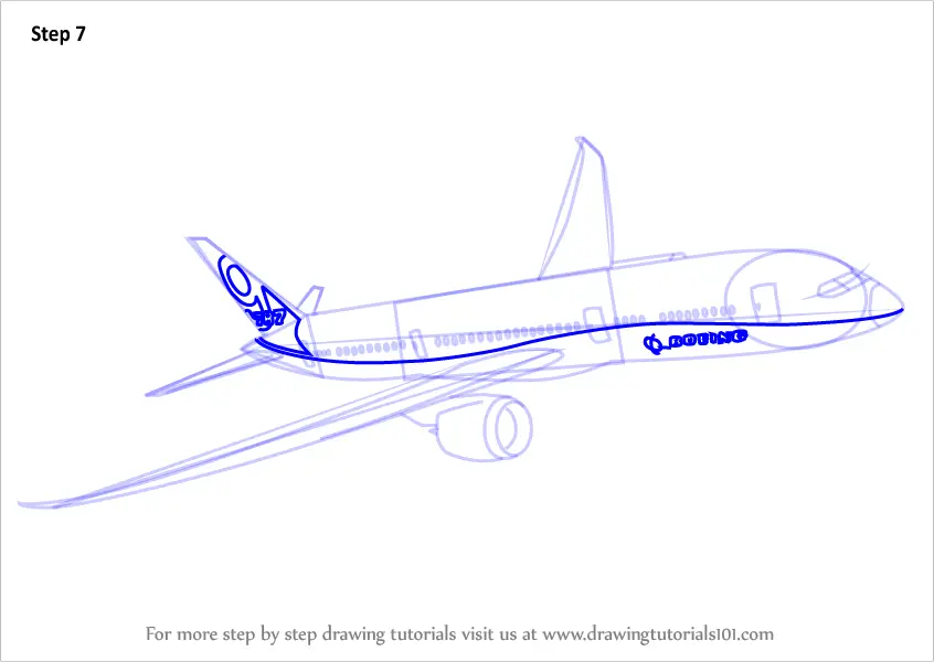 Как нарисовать самолет boeing 747