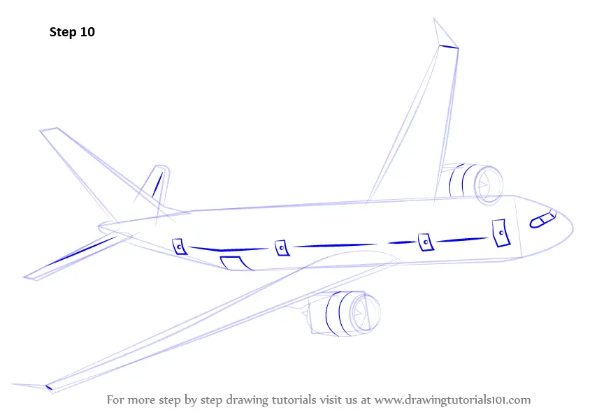 Learn How to Draw Flying Boeing Aeroplane (Airplanes) Step by Step ...