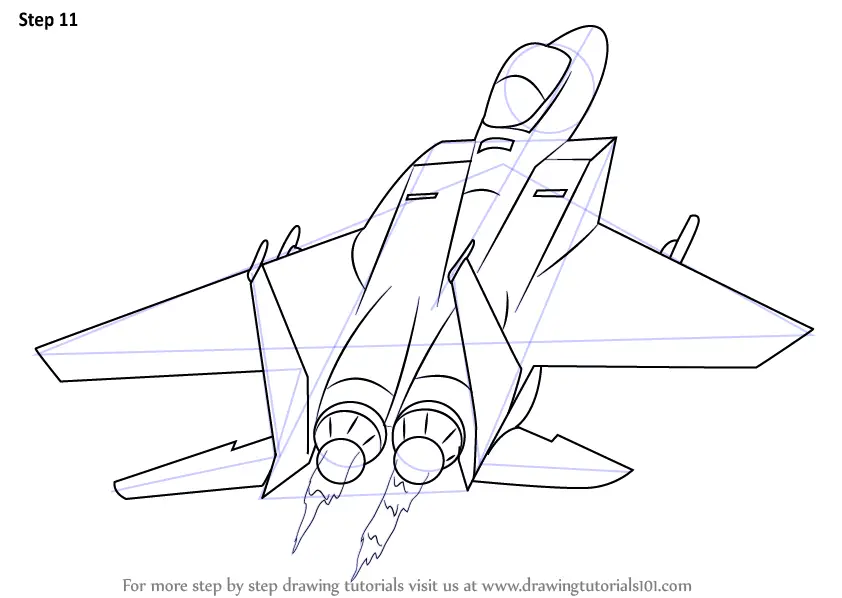 How To Draw A Fighter Jet Airplane Step By Step Airplane Drawing