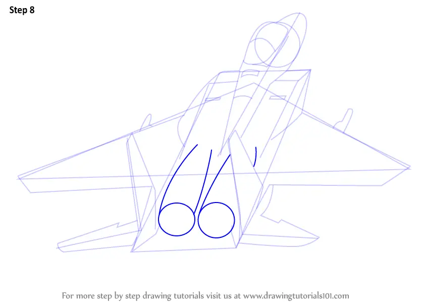 Step by Step How to Draw a Jet Plane : DrawingTutorials101.com