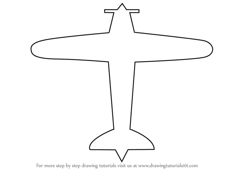 Learn How to Draw a Simple Aeroplane (Airplanes) Step by Step : Drawing