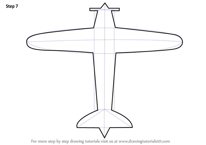 simple airplane drawing on runway