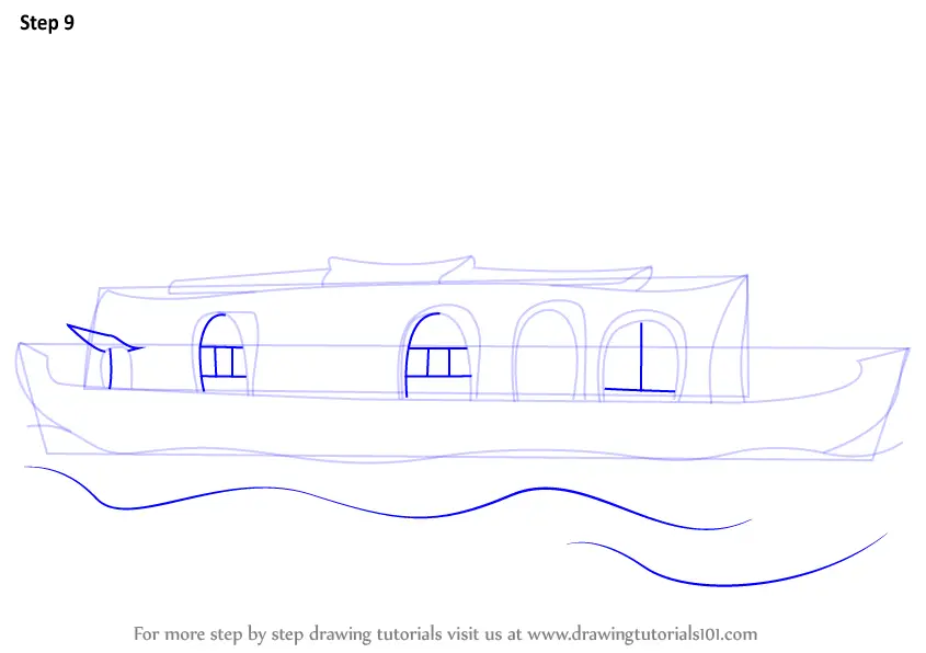 Learn How to Draw a Boat House (Boats and Ships) Step by Step : Drawing ...