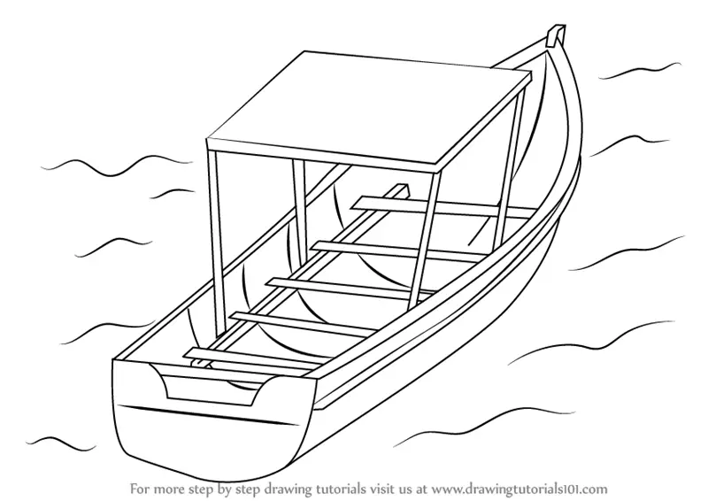 Learn How to Draw Boat in Water (Boats and Ships) Step by Step