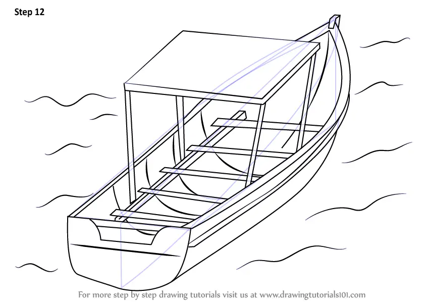 Learn How to Draw Boat in Water (Boats and Ships) Step by Step