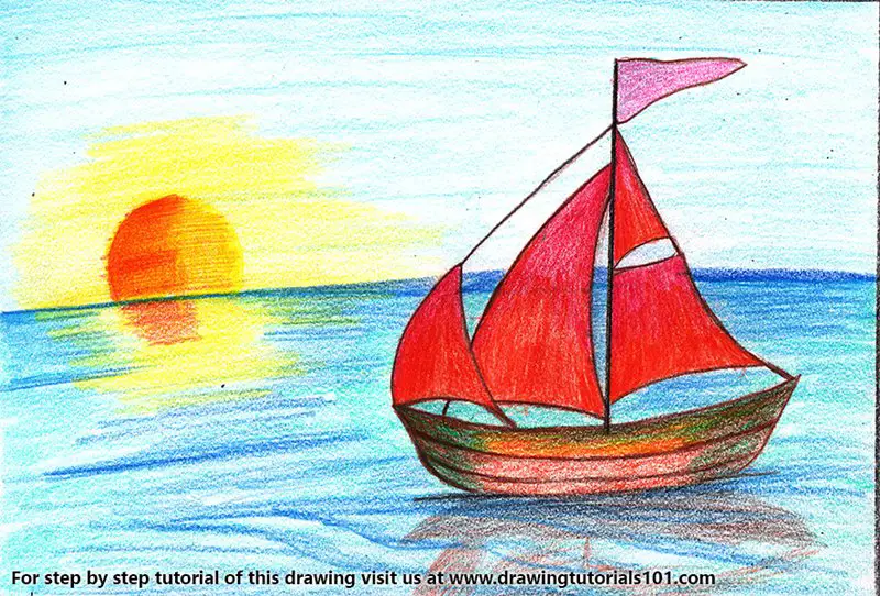 Discover more than 141 boat drawing with colour best - seven.edu.vn