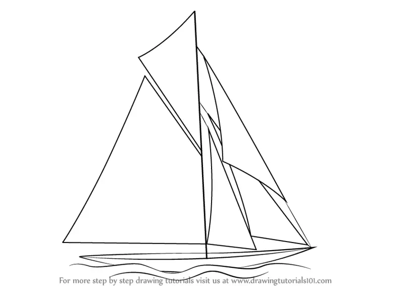 Learn How to Draw a Sailboat (Boats and Ships) Step by Step Drawing