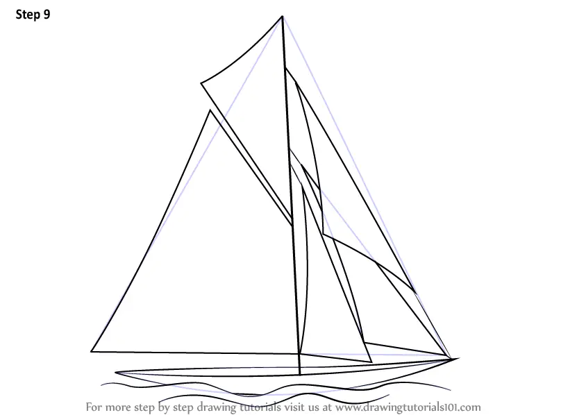sailboat drawing easy step by step