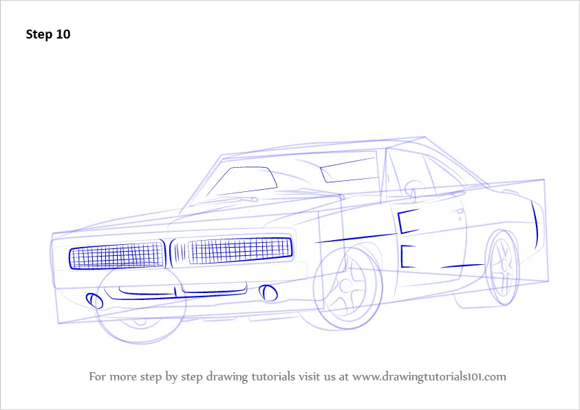 Dodge charger 1969 рисунок