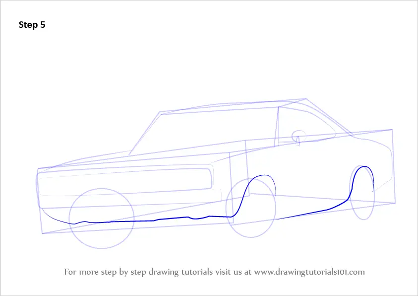 Learn How to Draw a 1969 Dodge Charger (Cars) Step by Step Drawing