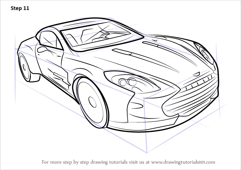Learn How to Draw Aston Martin One77 (Cars) Step by Step Drawing