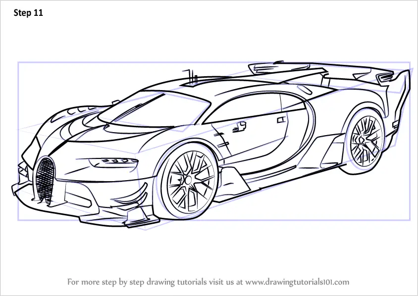 Learn How to Draw Bugatti Vision Gran Turismo (Concept Cars) Step by