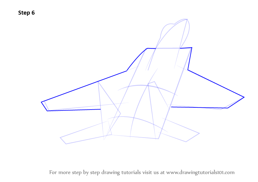 Step by Step How to Draw Fighter Jet Aircraft