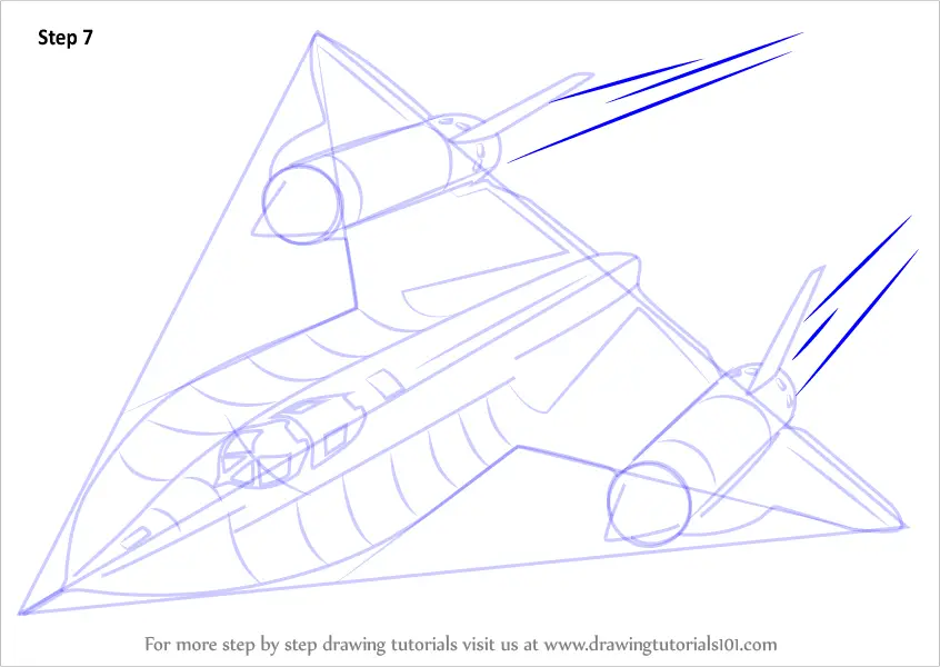 Learn How to Draw Lockheed SR71 Blackbird (Fighter Jets) Step by Step