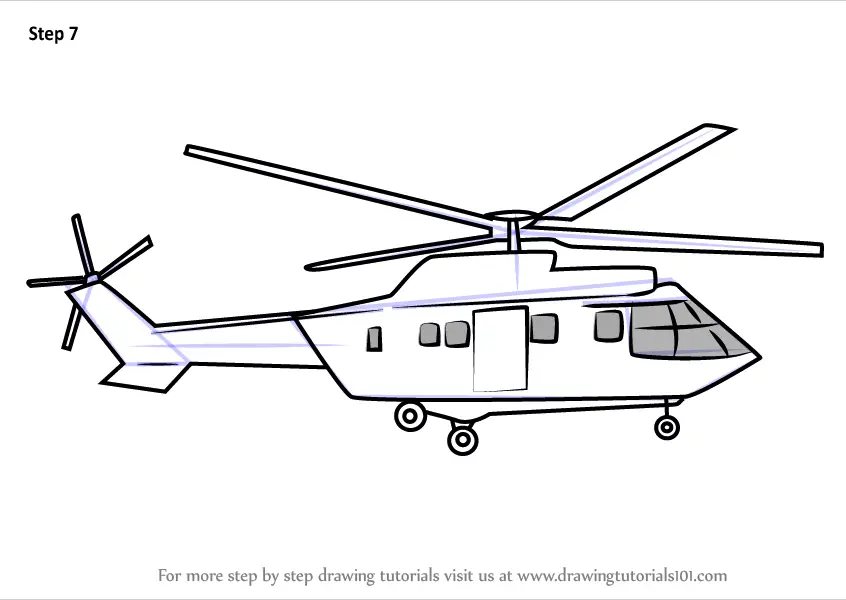 Learn How to Draw Military Helicopter Easy (Military) Step by Step