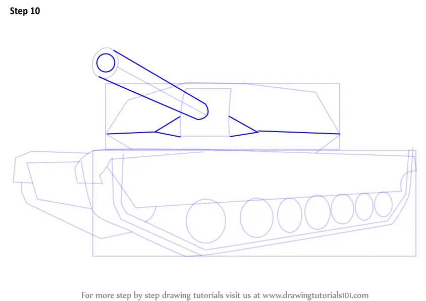 Step by Step How to Draw a Simple Tank : DrawingTutorials101