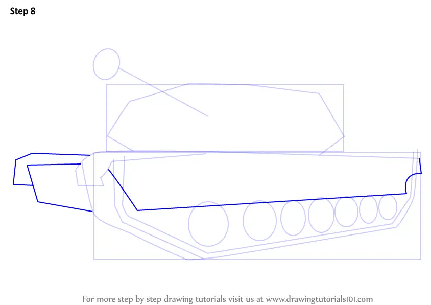 Learn How to Draw a Simple Tank (Military) Step by Step : Drawing Tutorials