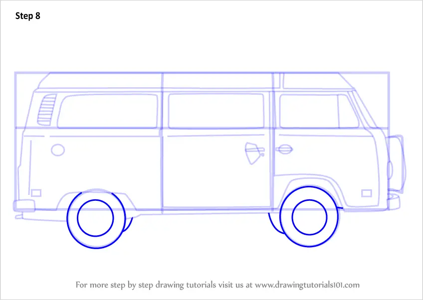 Learn How to Draw a Camper Van (Other) Step by Step : Drawing Tutorials