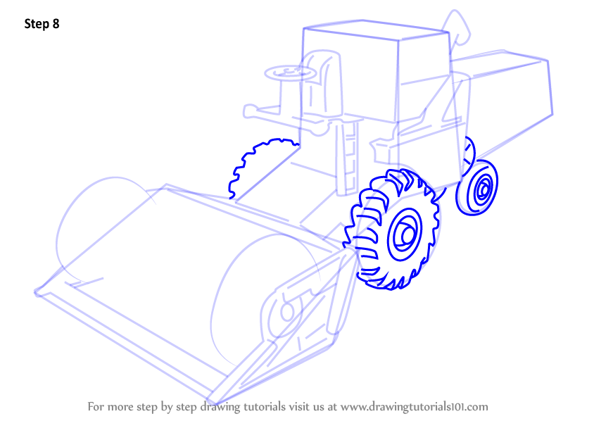 Learn How to Draw Combine Harvester (Other) Step by Step Drawing