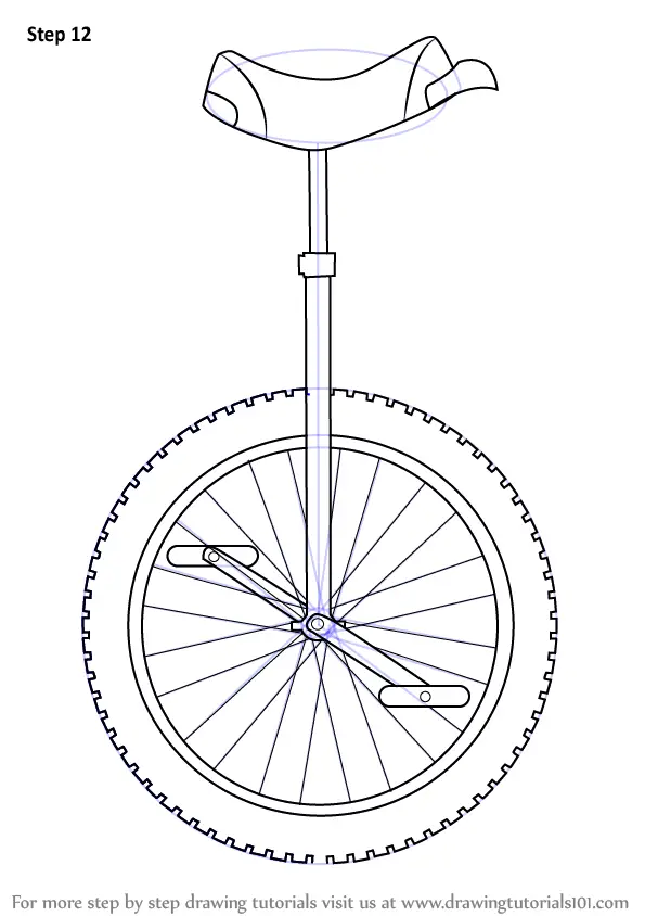 Learn How to Draw a Unicycle (Other) Step by Step : Drawing Tutorials