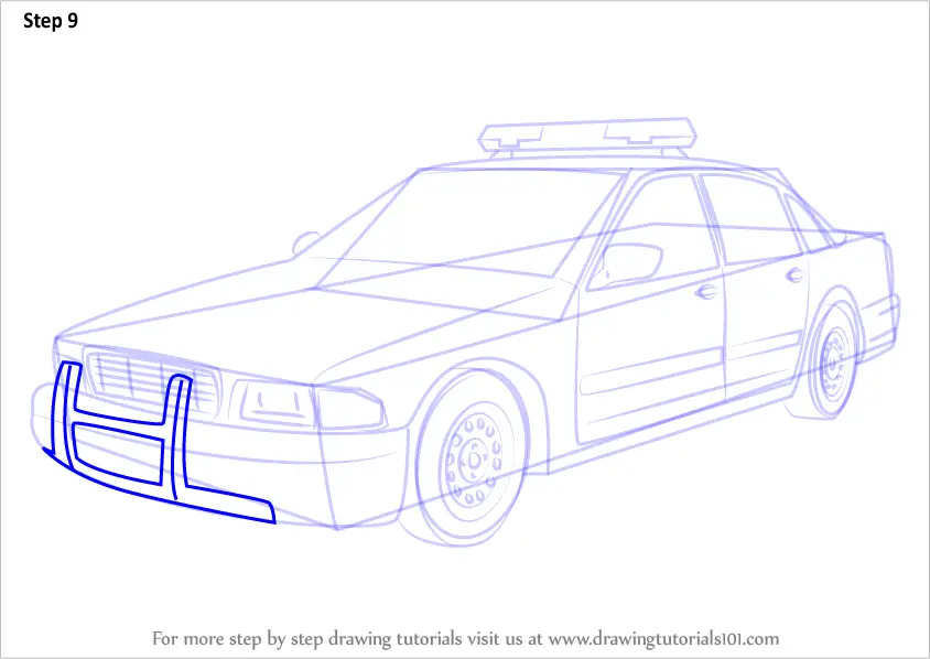 Step by Step How to Draw a Police Car