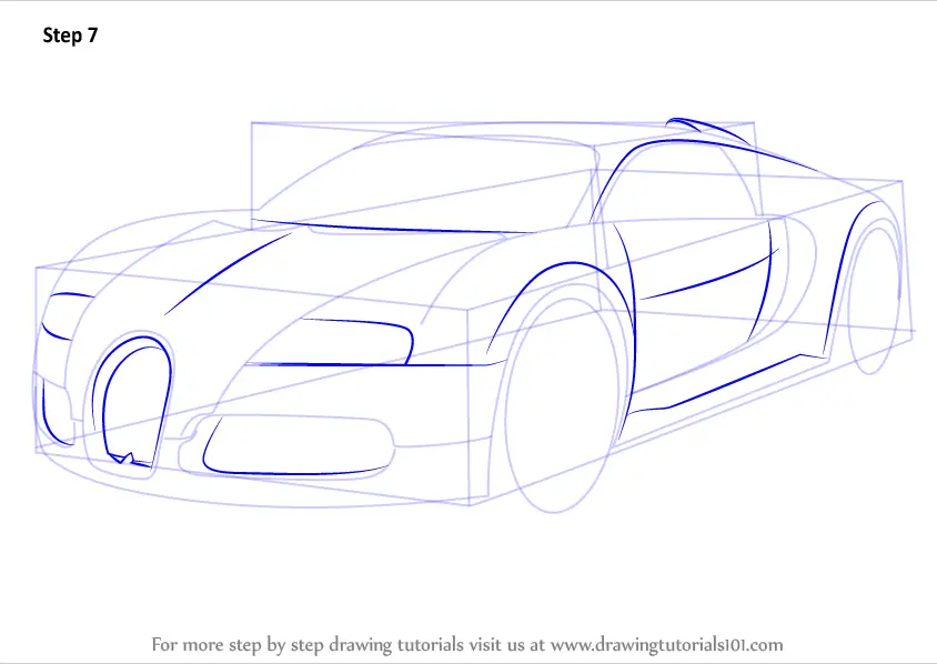 Learn How to Draw Bugatti Veyron (Sports Cars) Step by Step : Drawing ...