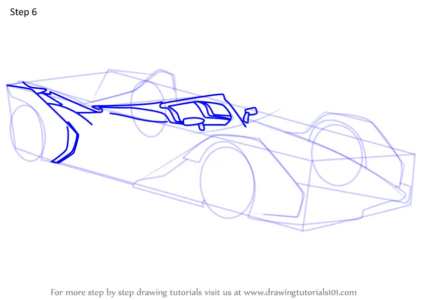 Learn How to Draw Formula E (Sports Cars) Step by Step : Drawing Tutorials