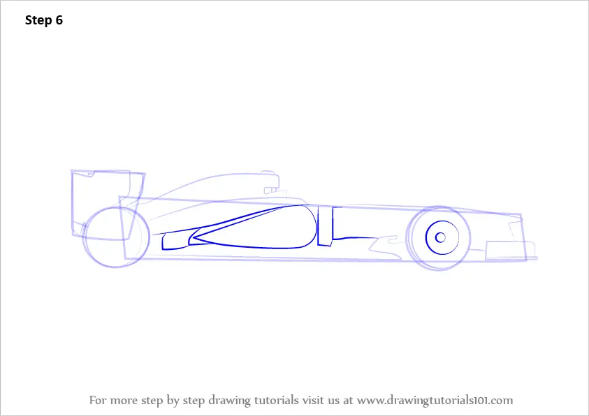 Step by Step How to Draw Formula One Car : DrawingTutorials101.com