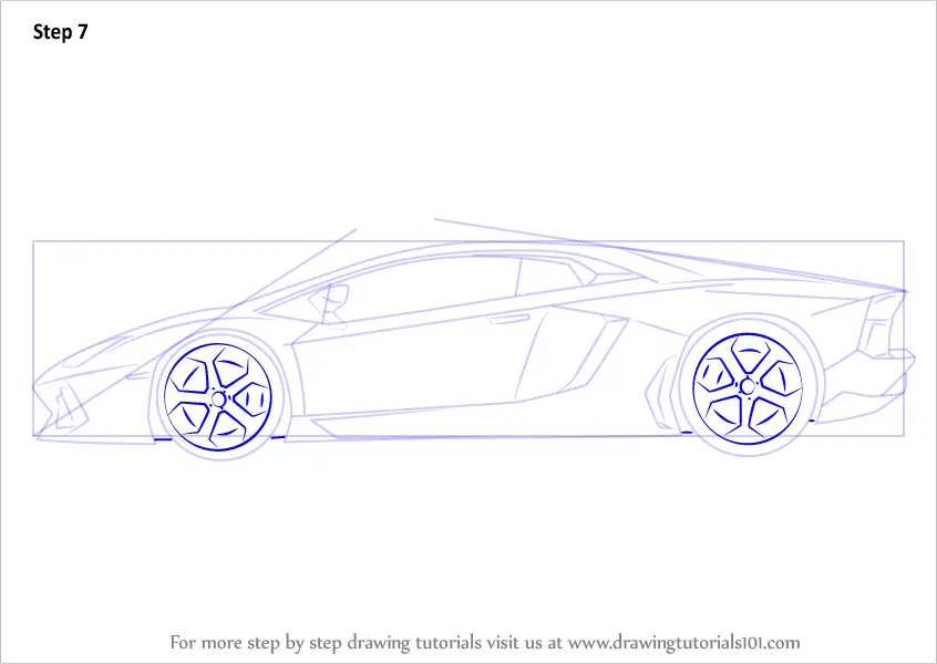 Learn How To Draw Lamborghini Centenario Side View (Sports Cars) Step ...