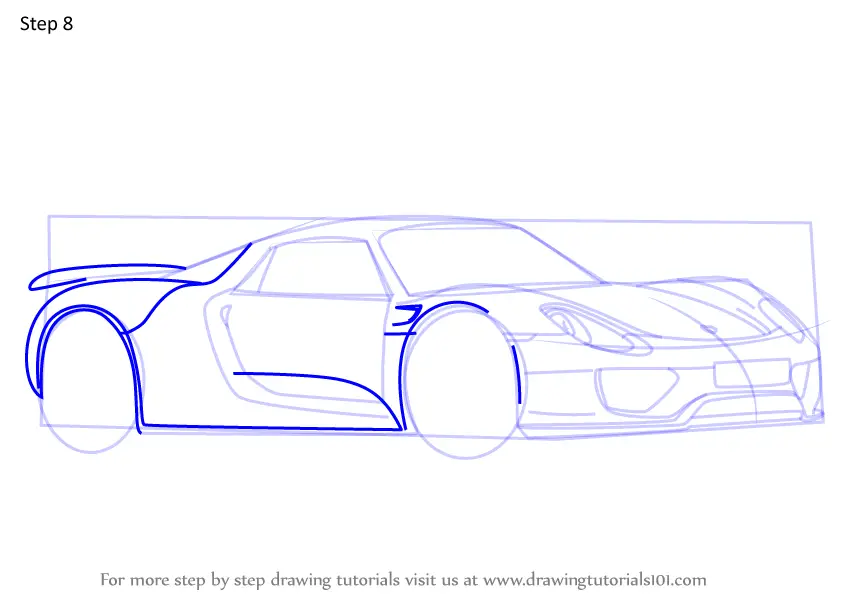 Porsche 918 нарисовать