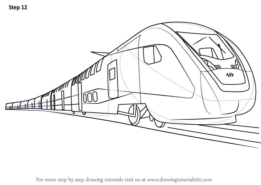 Learn How to Draw an Electric Train (Trains) Step by Step Drawing