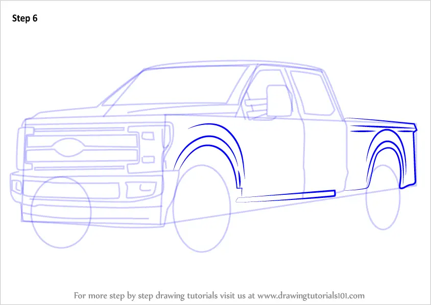 Learn How to Draw Ford F350 (Trucks) Step by Step Drawing Tutorials