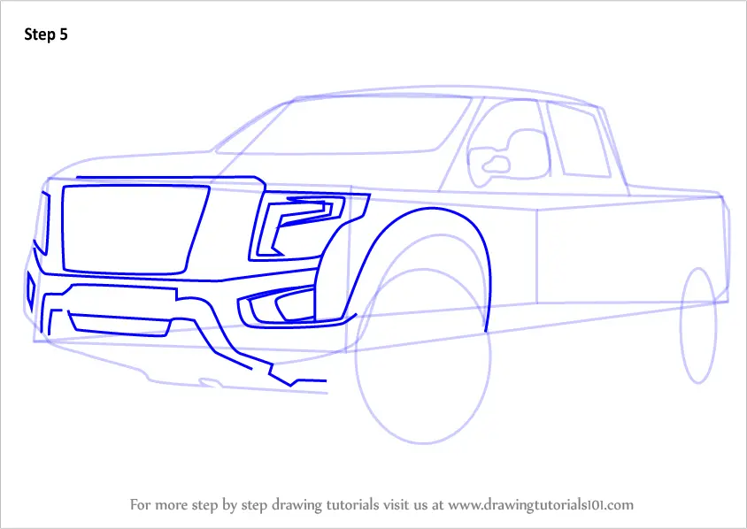 Step by Step How to Draw Nissan Titan Warrior Truck ...