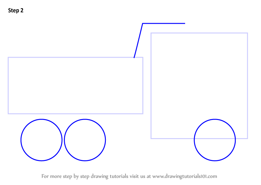 Learn How to Draw Simple Dump Truck (Trucks) Step by Step : Drawing