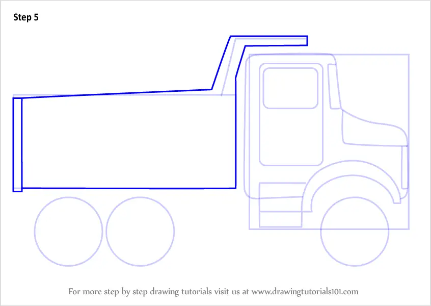 Learn How to Draw Simple Dump Truck (Trucks) Step by Step Drawing