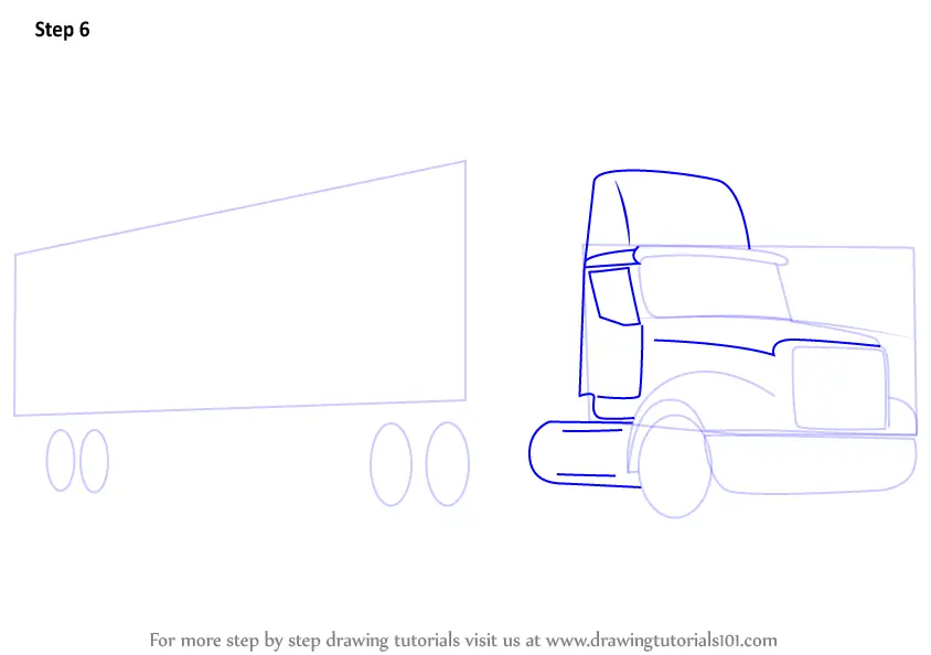Learn How to Draw a Truck and Trailer (Trucks) Step by Step Drawing