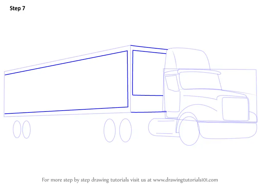 Learn How to Draw a Truck and Trailer (Trucks) Step by Step Drawing