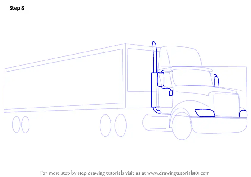 Learn How to Draw a Truck and Trailer (Trucks) Step by Step Drawing