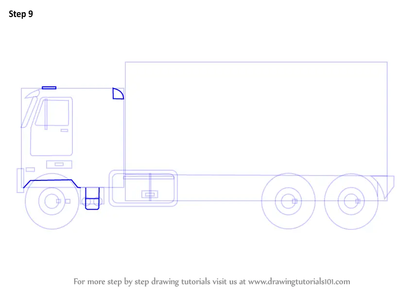 Learn How to Draw a Truck (Trucks) Step by Step : Drawing Tutorials