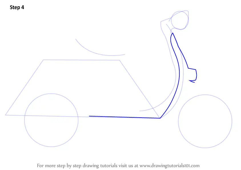 Learn How to Draw a Scooter (Two Wheelers) Step by Step : Drawing Tutorials