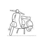 How to Draw Vespa Scooter