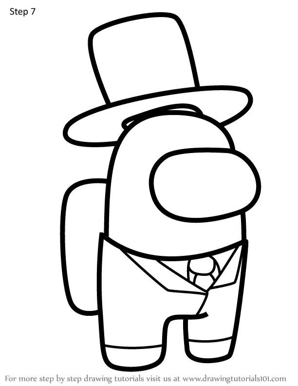 Learn How to Draw Top Hat2 from Among Us (Among Us) Step by Step